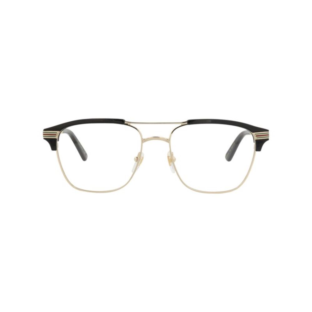 Gucci Square-Frame Metal Optical Frames Gold Mens